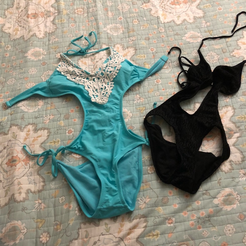 Both bathing suits are size small..